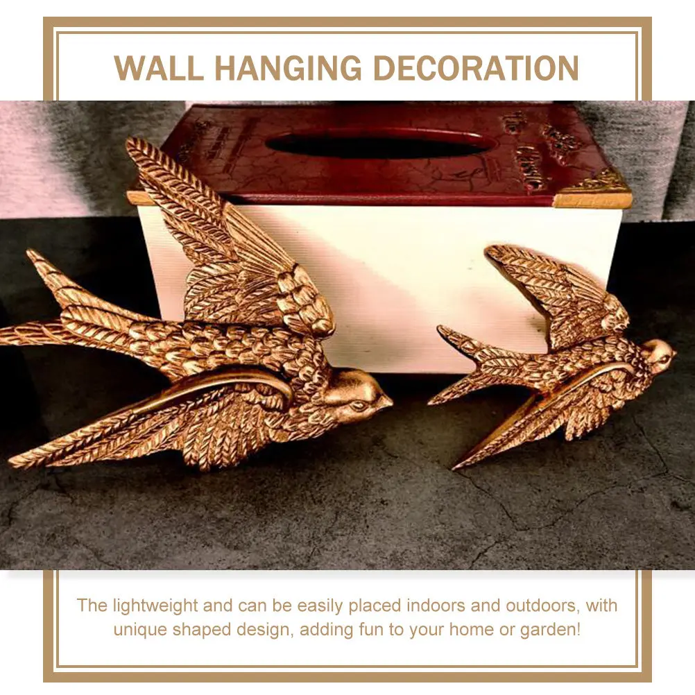 Retro Resin Swallow Wall Hanging Decorative Pendant Indoor Outdoor Home Ornament Creative Wall Art Adornment Home Ornament