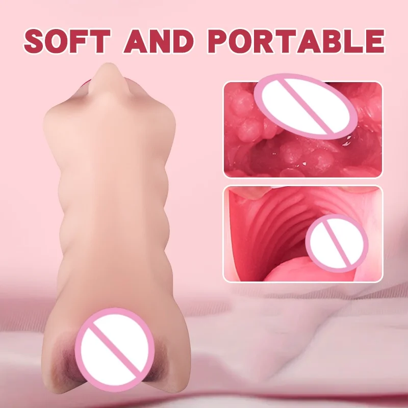 Real Mouth Lifelike Vagina Anal Realistic Female 3 Hole Sex Products High Quality Male Pocket Pussy Can Inserted Into Real Mouth