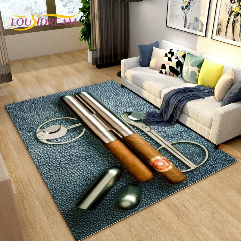 Thuốc Lá Điếu Xì Gà Khói Series Uống Khăn Trải, Thảm Thảm Cho Phòng Ngủ Phòng Khách Sofa ADSC0012 Trang Trí, bé Chơi Chống Trơn Trượt Sàn