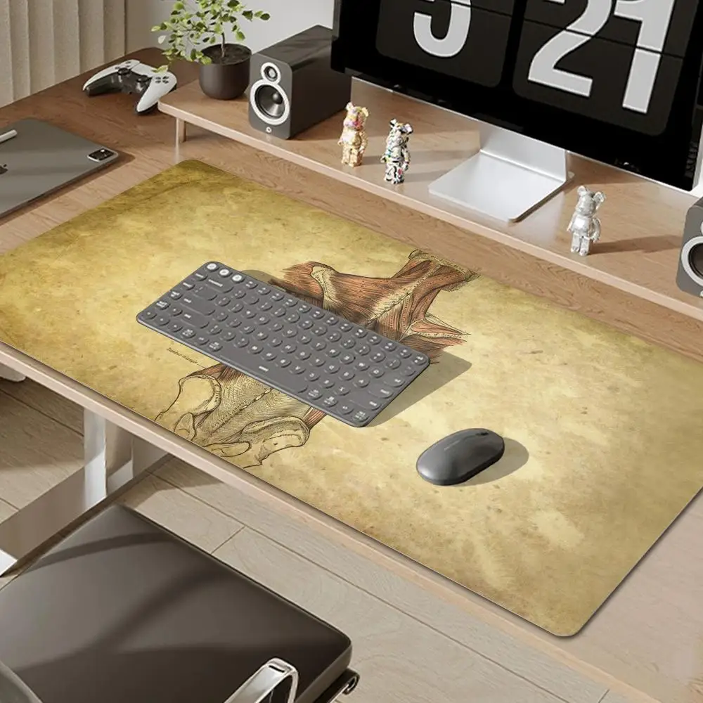 For Medical Anatomy Explanation Shortcut Keys Mouse Pad Large Keyboard Mousepad Gaming Desk Mat For Medical Researchers Non-Slip