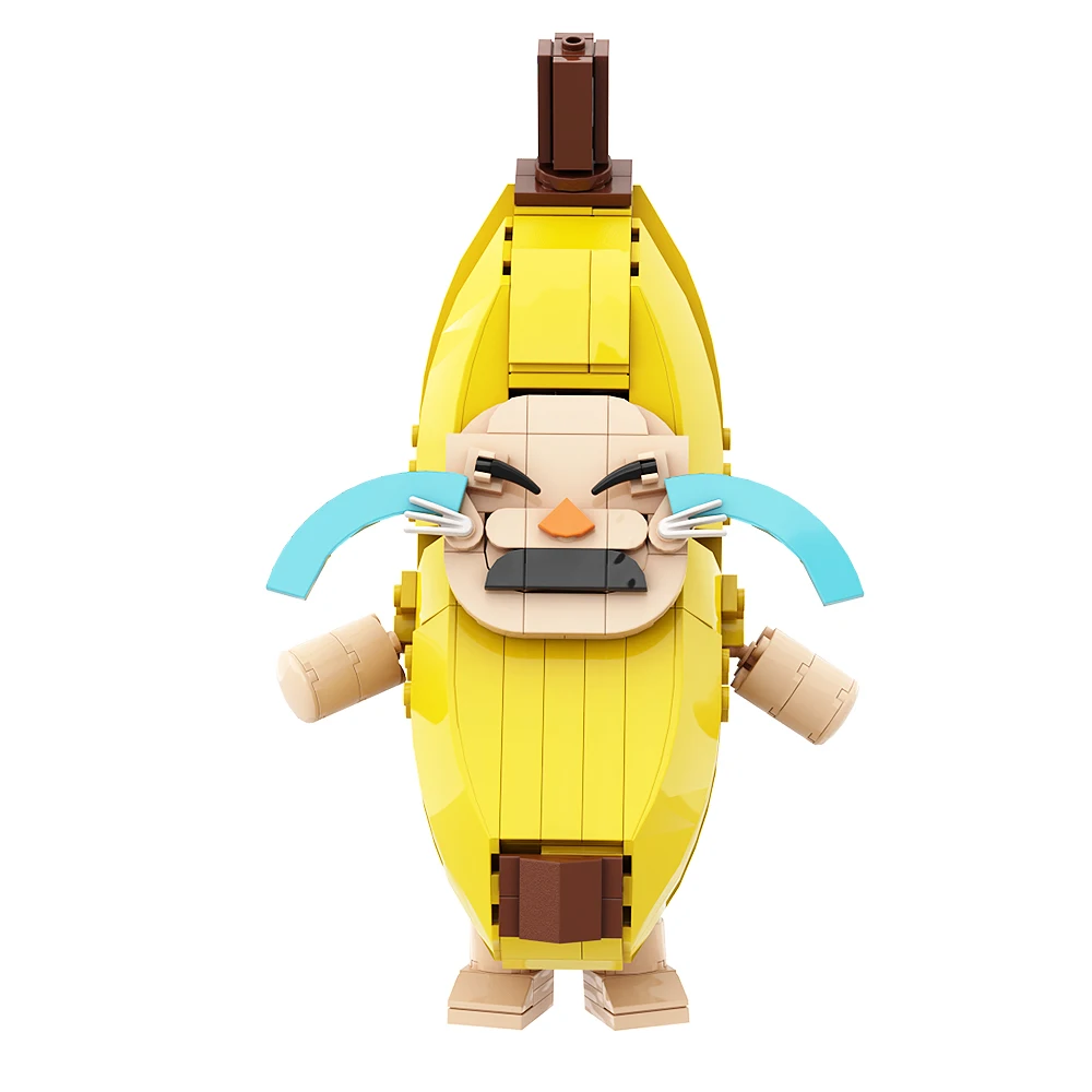 Gobricks MOC Banana Cat Bricks Cute Crying Game Funny Banana Cat DIY Funny Building Block Educational Set Toy For Kids Gifts