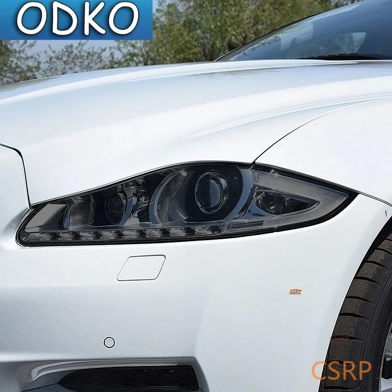2 Pcs Car Headlight Protective Film Vinyl Transparent Black TPU Sticker For Jaguar XJ X351 2010-2019 XJR XJL Accessories