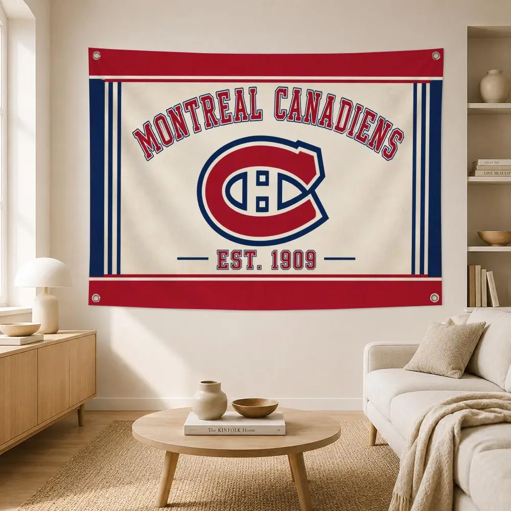 Hockey Team Montreal Canadiens Flags Home Yard Garden Wall Hanging Flag Indoor Outdoor Banner Decor for Patio Backdrop Art