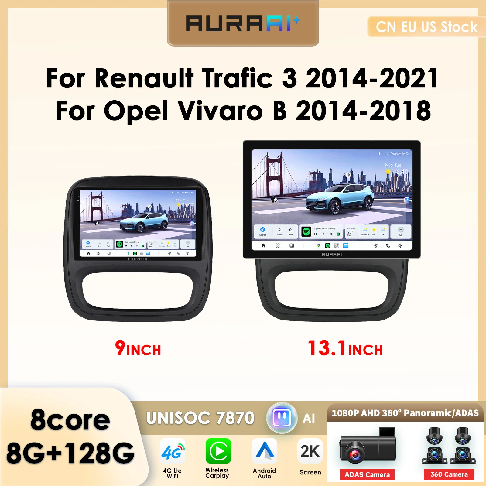

2din Carplay Android Auto Car Radio for Renault Traffic 3 2014-2021 Opel Vivaro B 2014-2018 Multimedia Player GPS Navi Stereo 4G