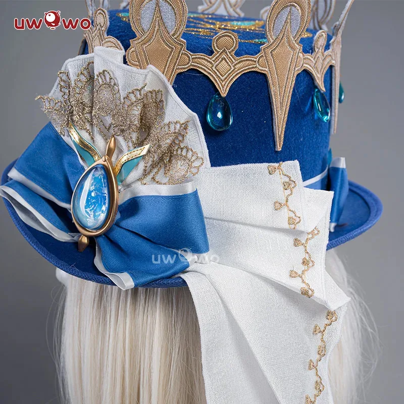 

LQUWOWO Furina Cosplay Hat Genshin Impact Furina Focalors Cosplay Hydro Archon Fontaine Rococo Style Headwear with Acces
