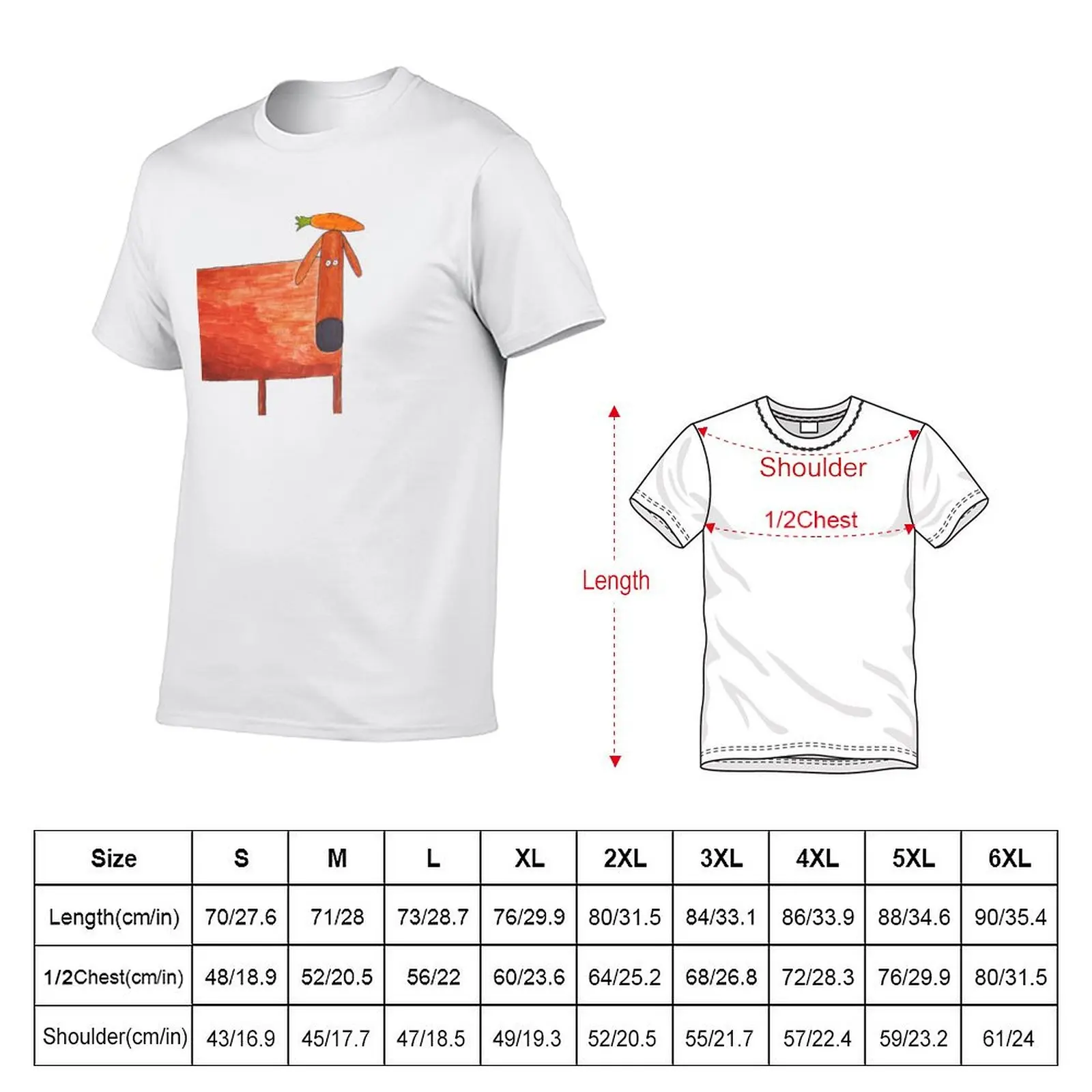 Surrealist Dachshund with carrot watercolor ala Magritte T-Shirt Labor Work Casual T-Shirt