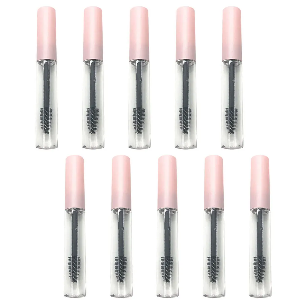 10 pçs garrafas de rímel premium lavável vazio tubos de brilho labial portátil conjunto recipiente delineador para maquiagem kits diy rosa