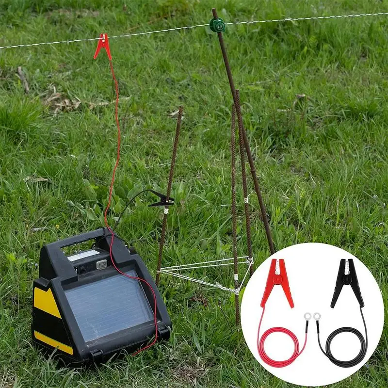 2 Teile/satz Elektrische Zaun Krokodilklemmen Ladekabel Kupfer Batterie Clip Solarenergie Energizers Führt Draht Inverter Verbindung