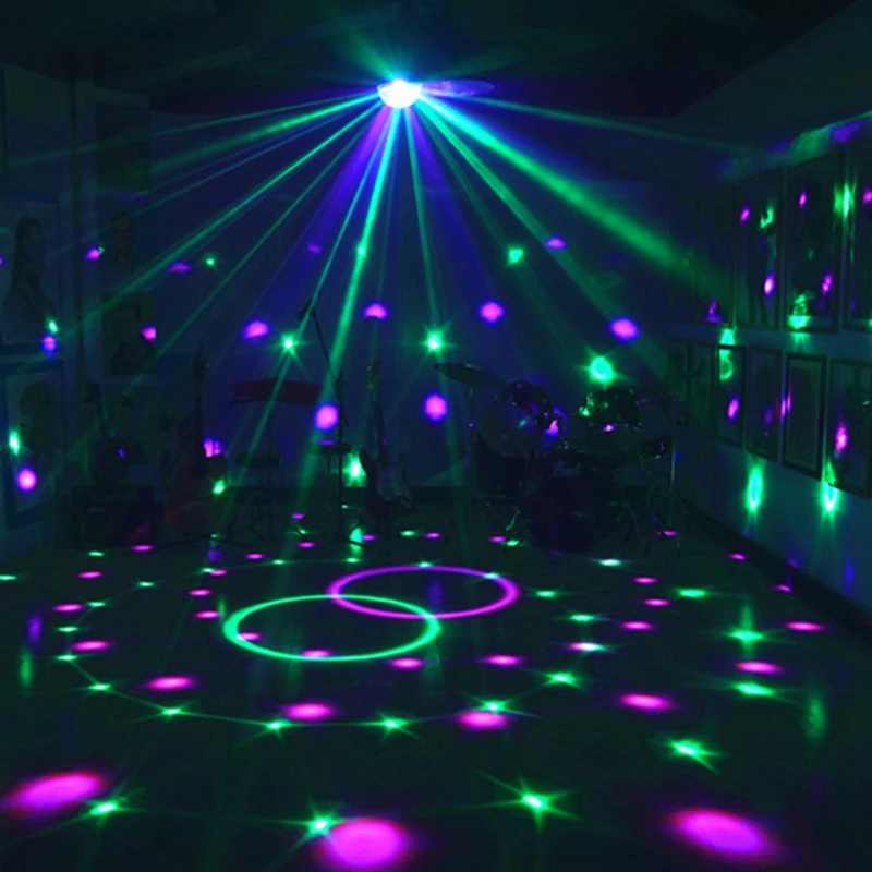 디스코 파티용 DJ 라이트 LED 블루투스 스피커, 크리스탈 매직 볼 라이트, 음성 제어 리모컨 Mp3 플레이어