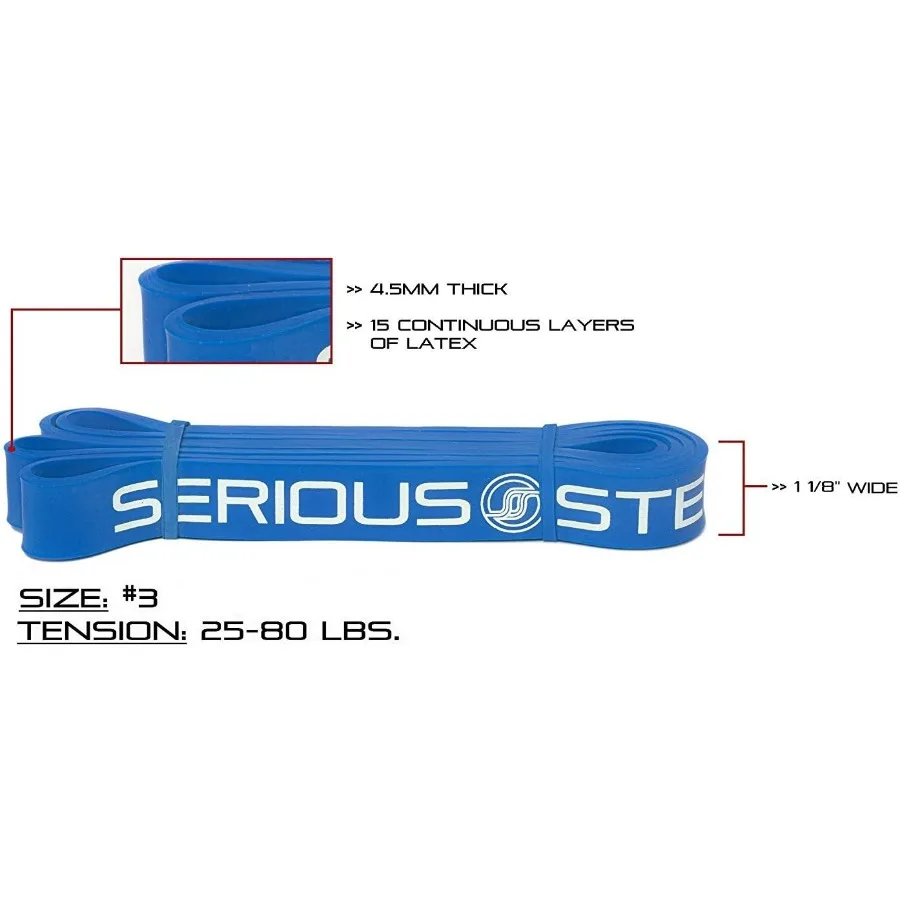مجموعة أشرطة مقاومة شديدة التحمل من الفولاذ المقاوم 41 بمساعدة من Serious Steel لتدريبات الصالة الرياضية وتمارين مقاومة رفع الأثقال #4