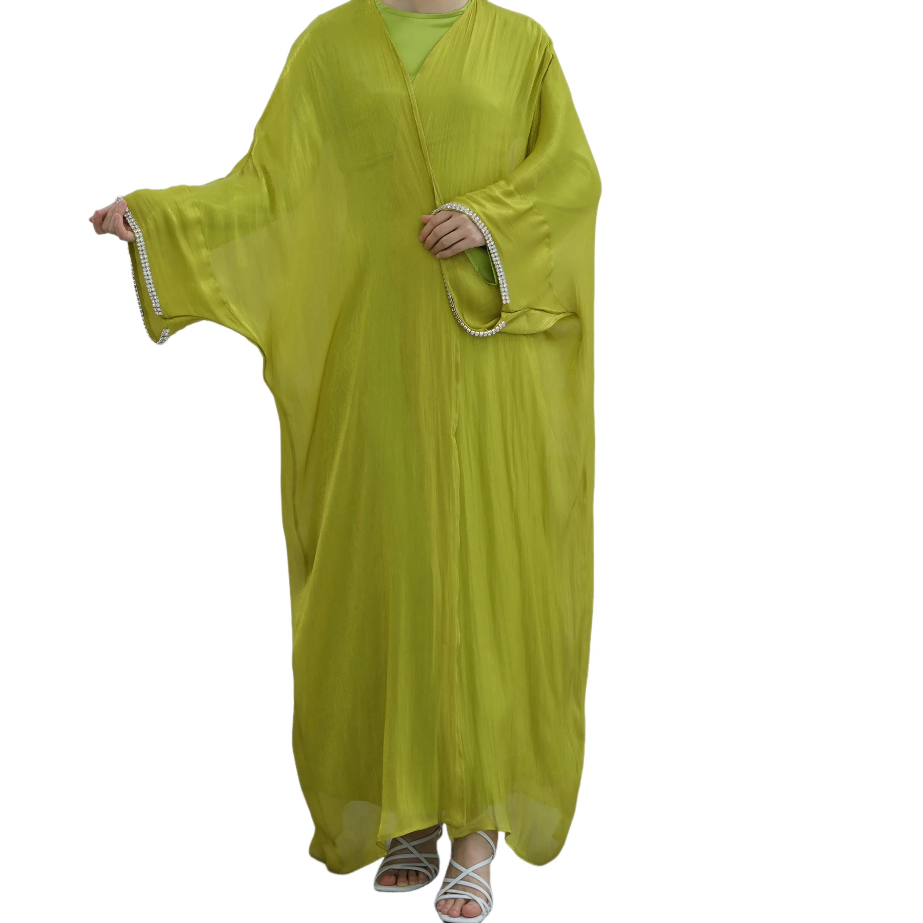 

Рамаданский халат-кимоно, кардиган для мусульманок, открытая абайя, Дубай, Турция, исламское арабское мусульманское платье, абайи для женщин, кафтан марокканский