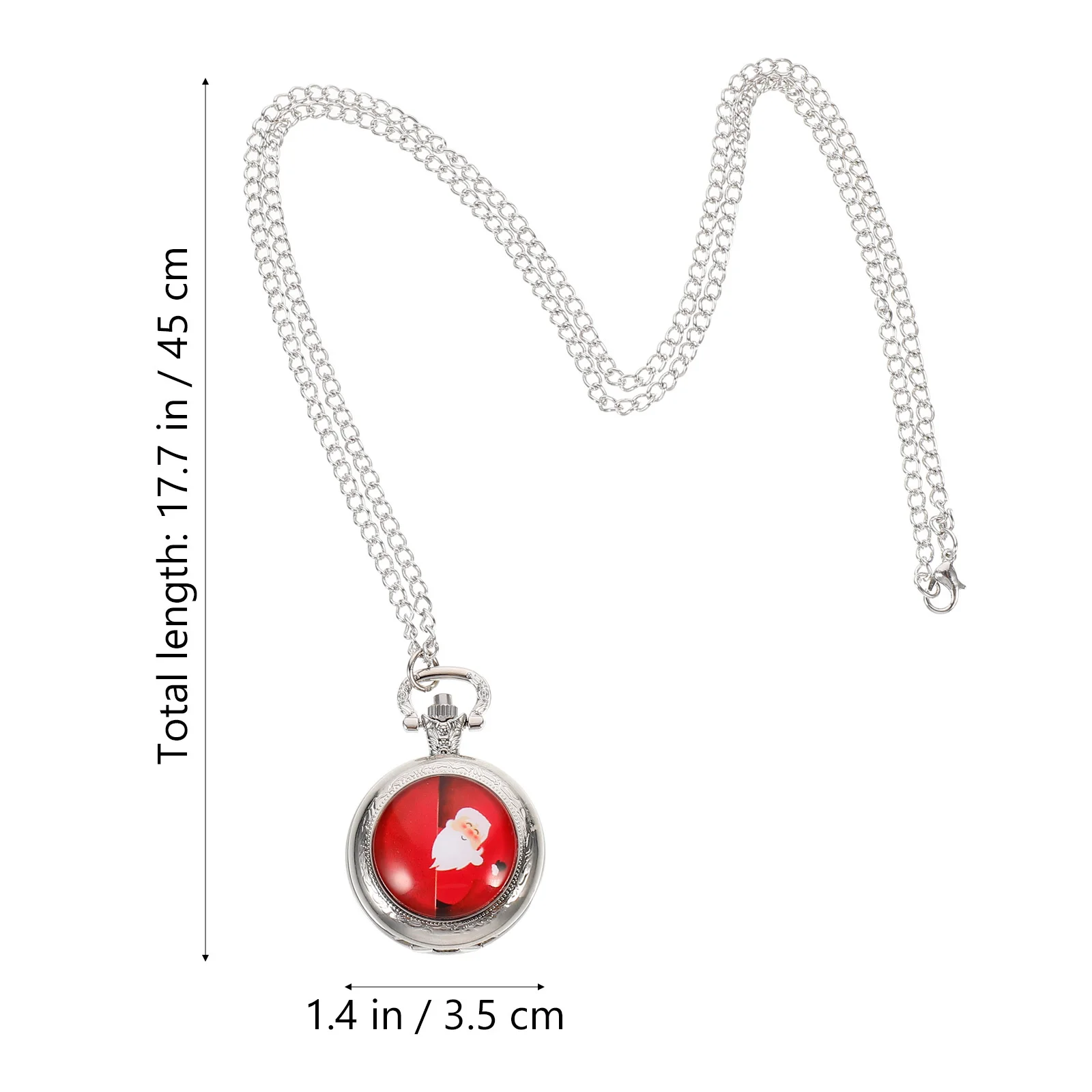 1Pcs Pocket Watch Retro Xmas Design Heavy Duty Alloy Hanging Watch Vintage Christmas Theme Decorative Wearable Fashion