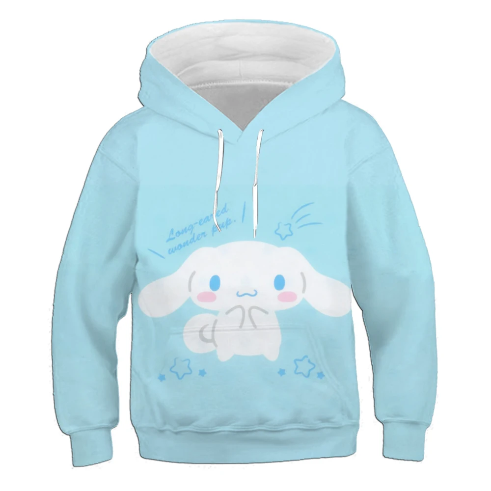 Cinnamoroll print cute girls outdoor fitness running sportswear sciolto confortevole semplice felpa con cappuccio caldo manica lunga