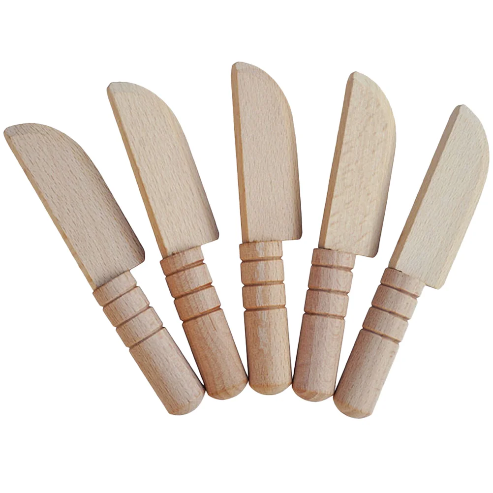 5 Pcs Simulated Wooden Knife Kitchen Supplies Toy Cooking Kids Toys Puzzle Early Education Child