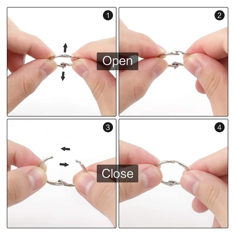 120 قطعة حلقات الموثق 25 مللي متر حلقات الكتاب المعدنية فضفاضة ورقة الموثق خواتم مؤشر بطاقة حلقة الموثق ل سجل القصاصات Flashcard