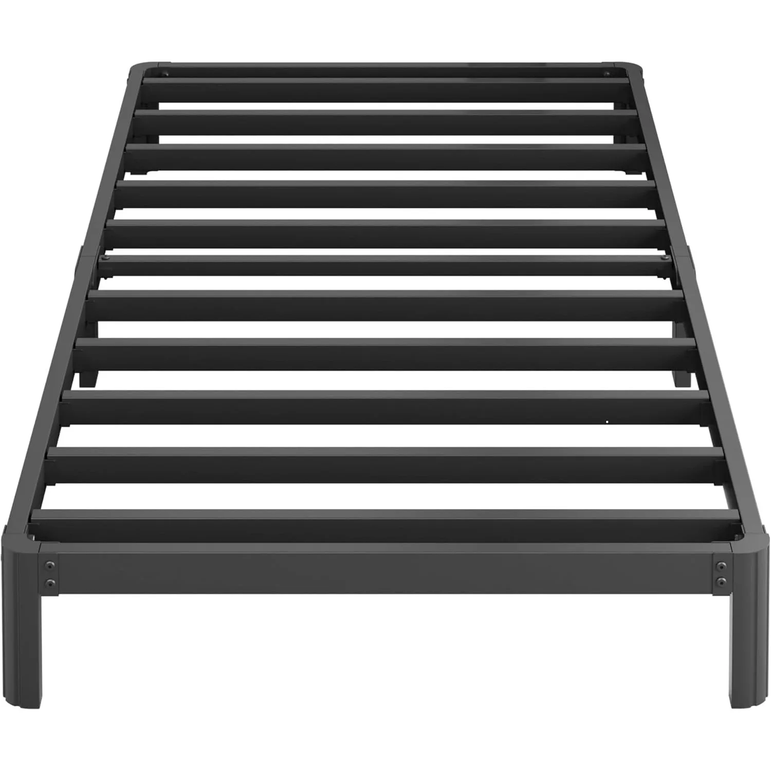 

8-inch twin bed frame, heavy-duty metal twin bed size platform bed frame, with rounded legs, easy to assemble, noise free, black