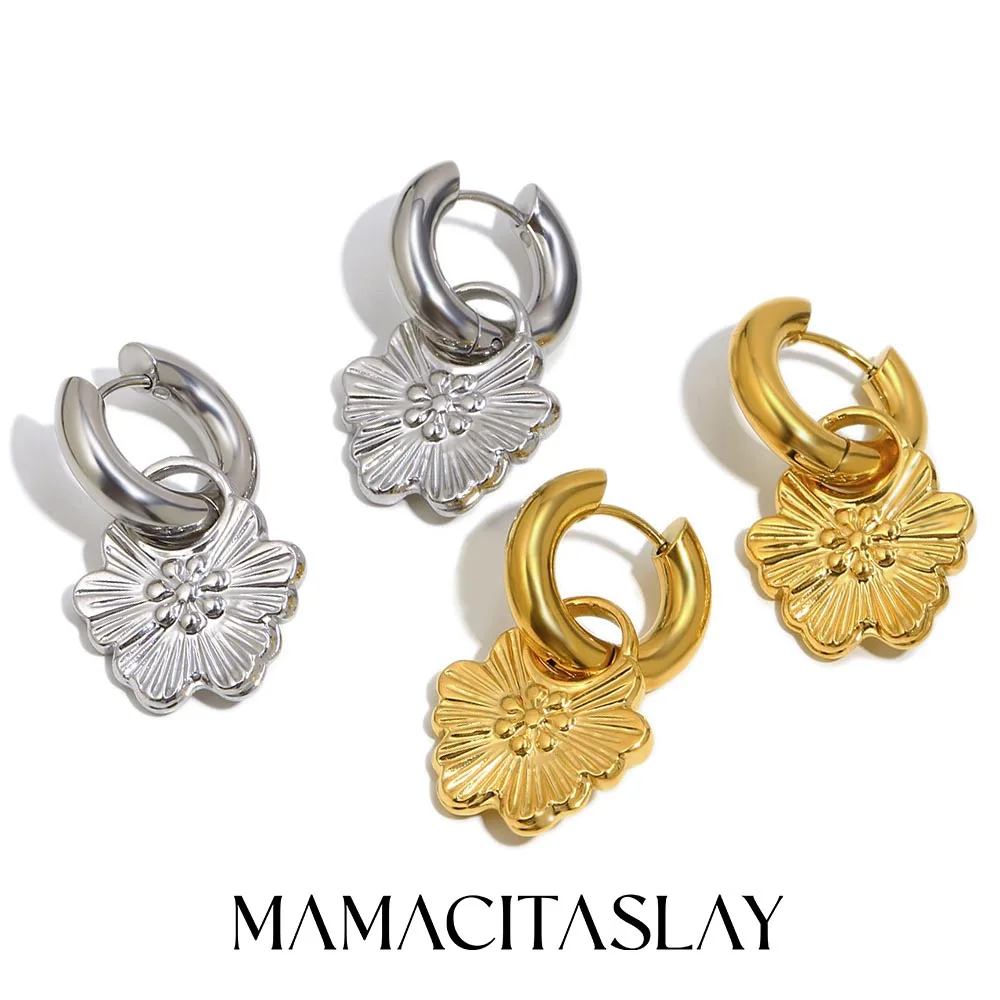 MamacitaSlay Creolen aus 316L-Edelstahl, 18 Karat vergoldet, wasserdicht, Schmuck, elegante Statement-Ohrringe für Damen, 2025, Geschenke