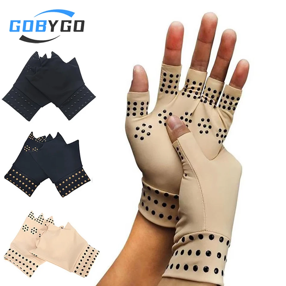 

GOBYGO 1Pair Dispensing Pressure Half-finger Gloves Lightweight Breathable Non-slip Fitness Riding Fishing Climbing Men Women