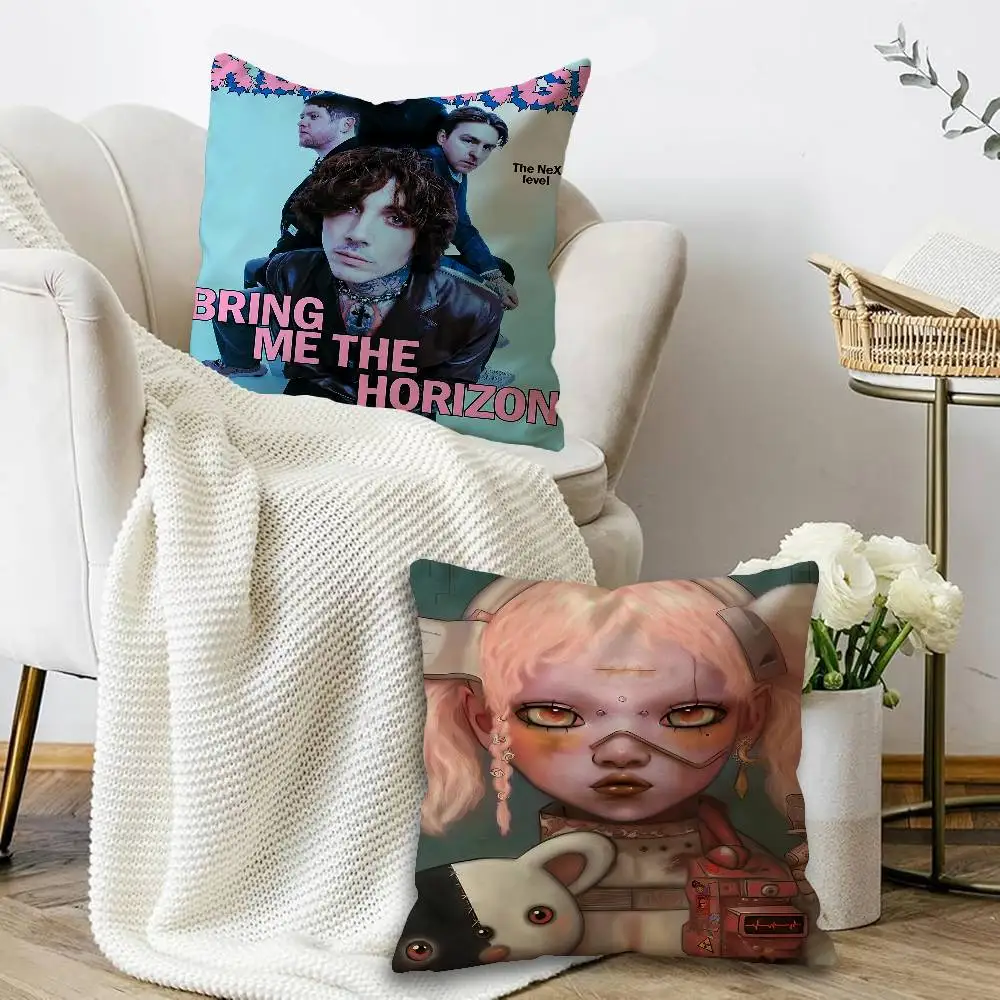 Rock Band B-Bring M-Me The H-Horizon  Personalized picture text home decorative pillows Household Gifts 45x45cm