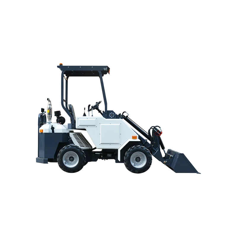 

High quality car style mini slip steering wheel loader with a rated load of 5 tons engine pump core components, bucket
