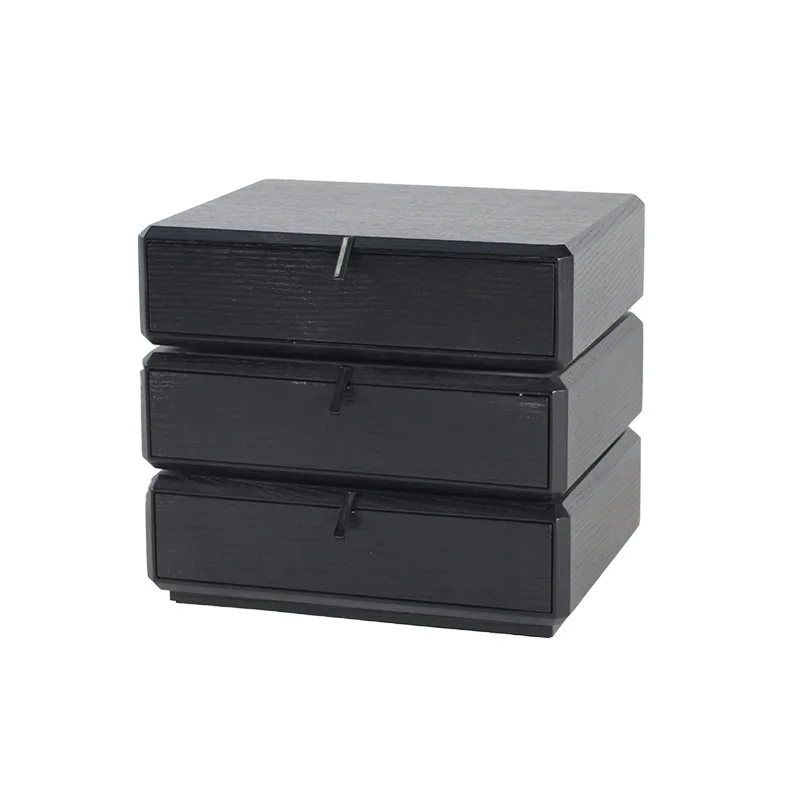 

Rotating bedside table Light luxury high-end bedside table Italian simple small rotating cabinet Creative bedroom black cabinet