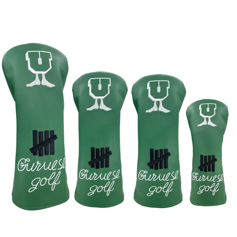 Footstep Golf Club #1 #3 #5 Wood Headcovers Driver Fairway Woods Cover PU Leather Head Covers