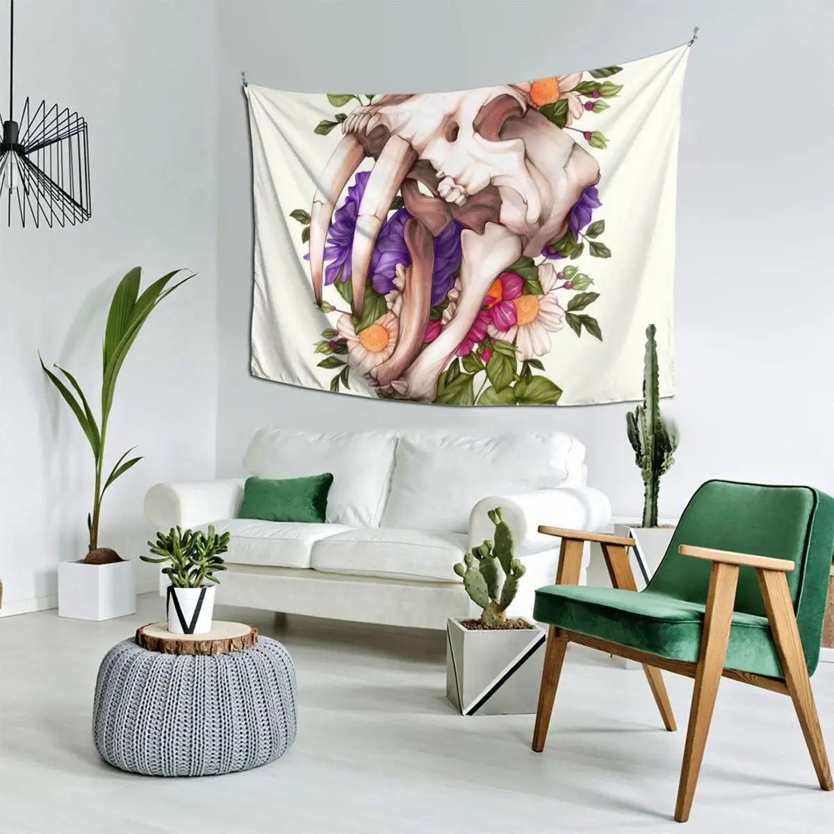 

Sabertooth Skull Tapestry Wall Hanging Decor Wall Decoration Items Tapete For The Wall Home Decorating Tapestry