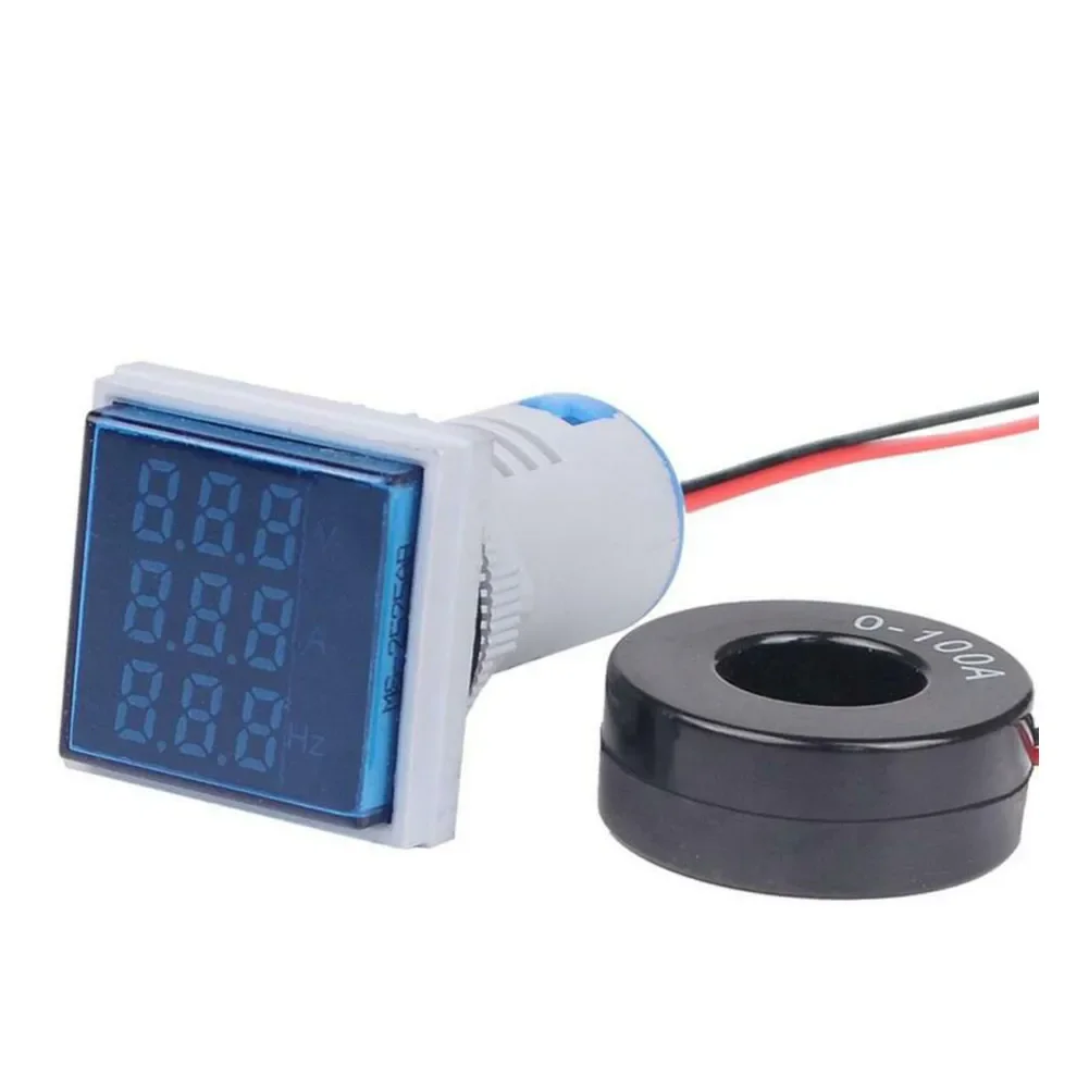 LED Digital Display Transformer Voltmeter Ammeter Voltage Tester Current Frequency Tester Meter AC 60-500V Alternating Current