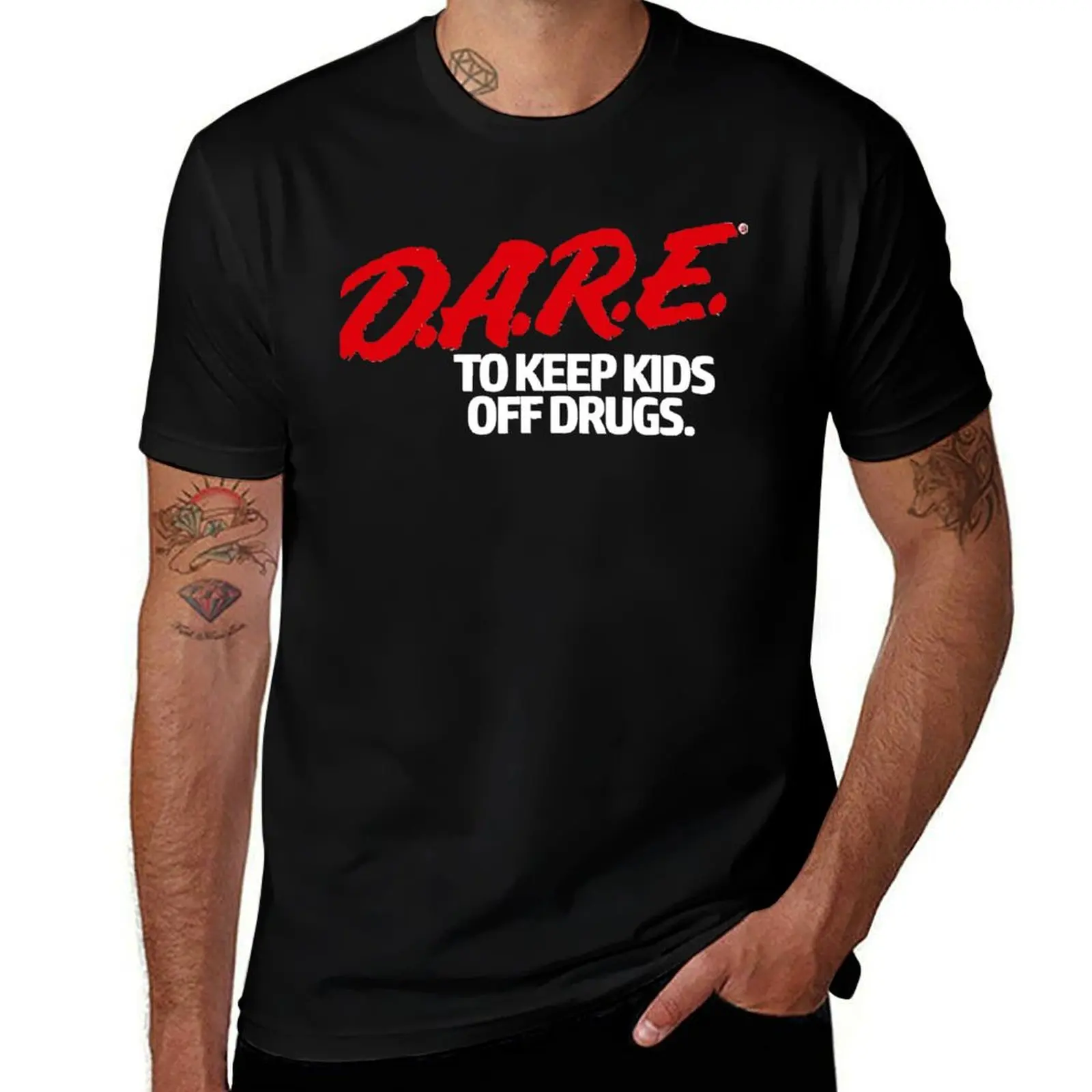 T-shirt Dares-Funny-Logo, grande taille, à manches courtes
