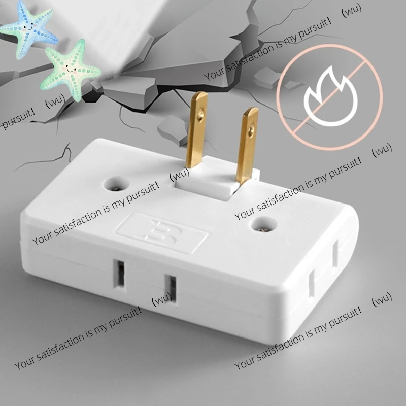Pack of 3, 2-Plug rotary socket converter 180 degree extension, foldable USB