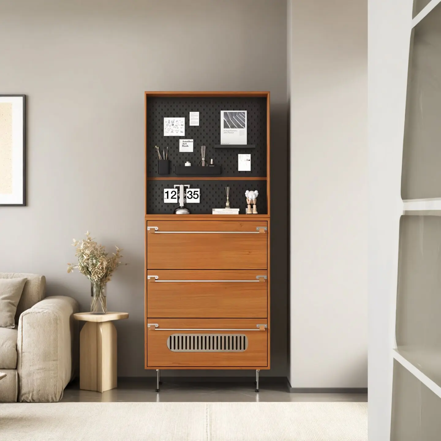 Modern simple small apartment porch cabinet medieval Spanish shoe integrated door household solid wood ultra-thin