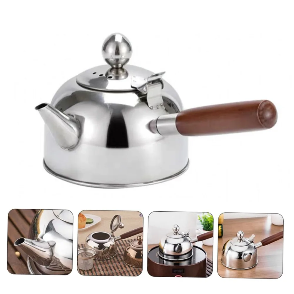 

Stainless Steel Tea Kettle 500ml Silver Electric Coffee Boiling Teapot For Gas Stove Home Use Filter Easy Clean Durably
