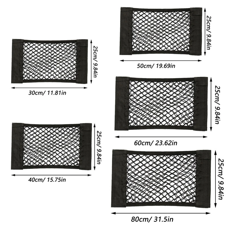 Car Trunk Mesh Organizer Car Tail Elasticity Storage Net Seat Back Pocket Universal Trunk Bag Storage Car Interior Accessories