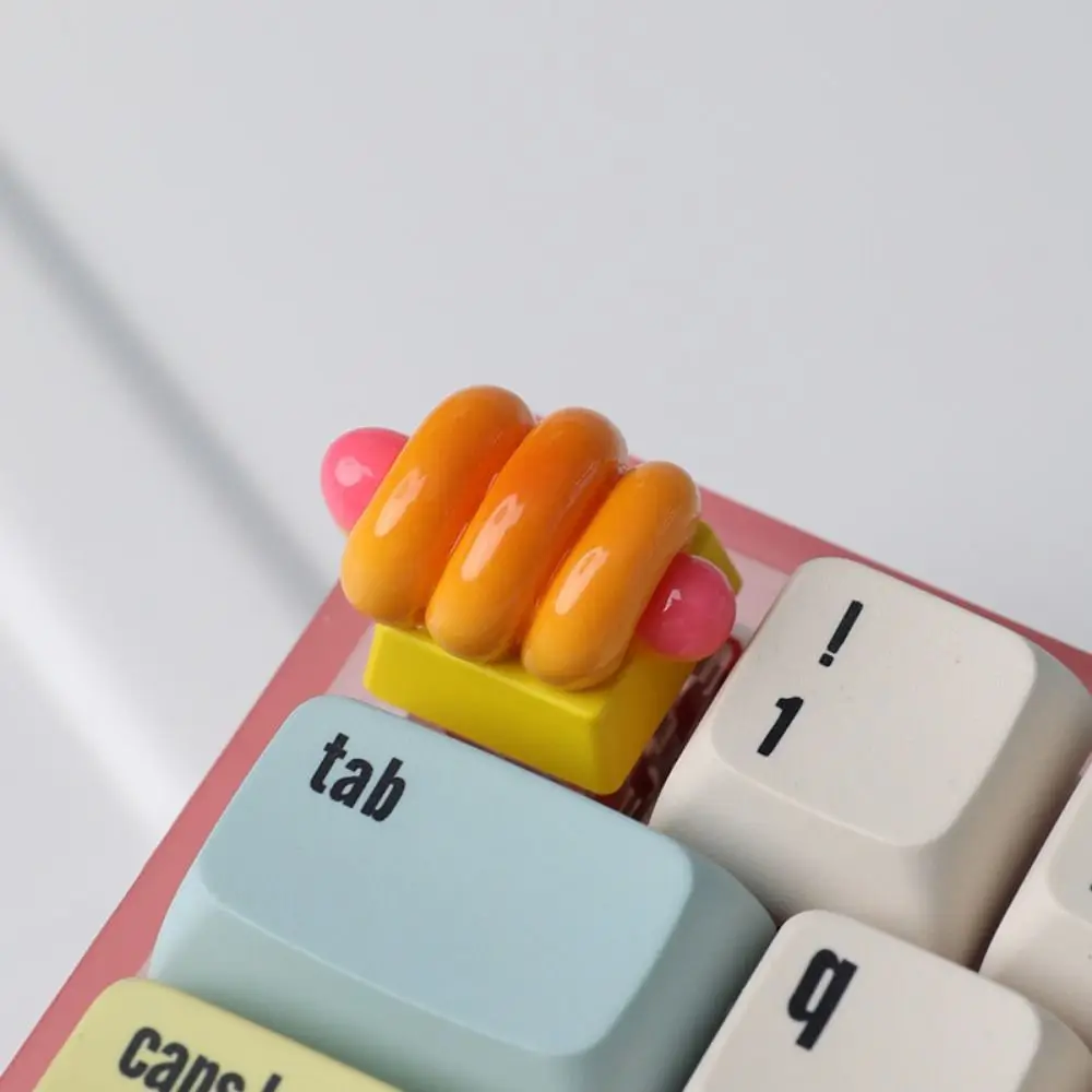 유니버설 파인애플 번 키캡 작은 키 음식 귀여운 빵 키보드 캡 3D 장식 기계식 키보드 키캡 크로스 액시스