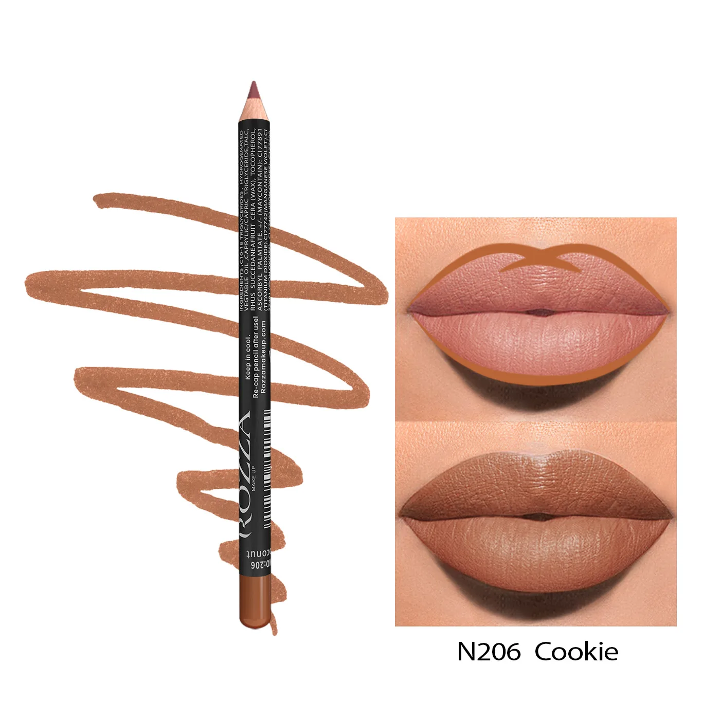 200Pcs  Nude Matte Lipstick Pencil Long-lasting Waterproof Lip Pencil High Pigmented Lip Liner Lip Makeup Tool