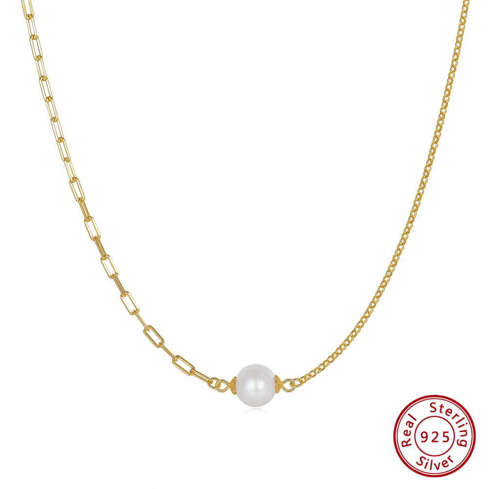 

KISS MANDY сексуальный минимализм ожерелье с подвеской из натурального жемчуга 14 карат позолоченная пластина колье на ключицы цепочка воротник вечерние украшения GPN63