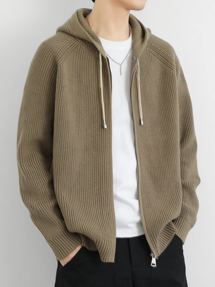 

Мужской вязаный кардиган с капюшоном, свободный, удобный, уютный, повседневный, зимний, мягкий, с длинными рукавами