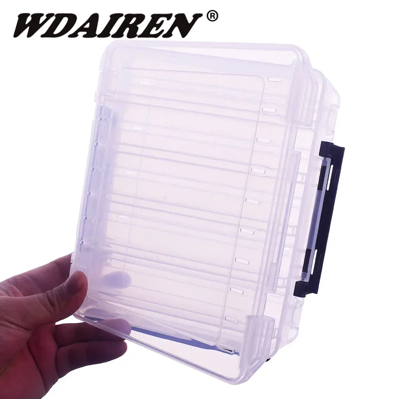 

10 Compartments Double Side Fishing Lure Box with Air Hole for Shrimp Bait Hard Lures Storage Multi-function Protable Tackle Box