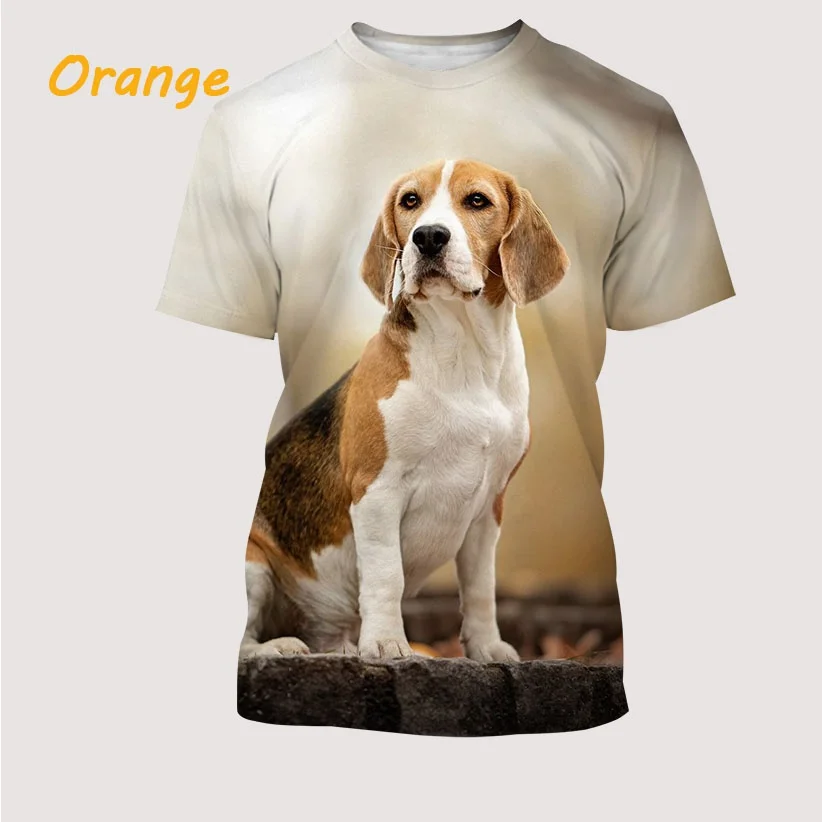 2023Fashion Men's and Women's 3D Printing T-shirt Animal Dog Beagle Casual Short-sleeved Street T-shirt Top