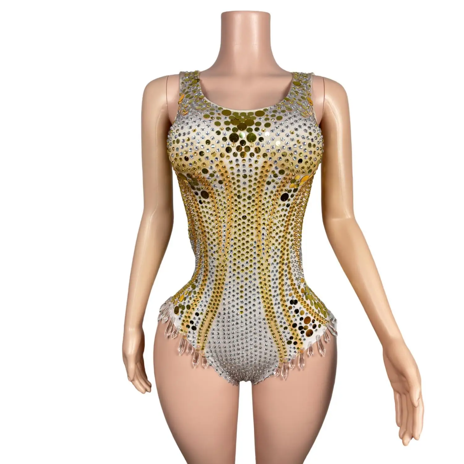 

Rhinestones Sequins Bodysuit Women Gogo Dance Costumes Bar Nightclub Dj Ds Stage Jazz Clothes Drag Queen Outfit Meimei