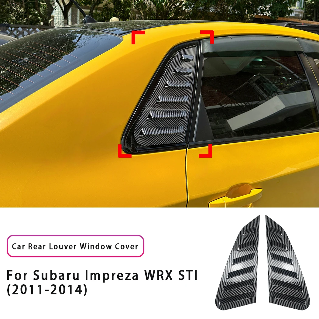 For Subaru Impreza WRX STI 2011-2014 Carbon Fiber Quarter Window Louver Cover Car Rear Triangle Window Cover Accessoires