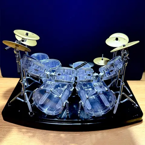 Original In Stock Japan Bandai Mini Pearl Drum Set 2nd Edition Jazz Drum Model Gashapon Simulation Musical Instrument Toys Gifts