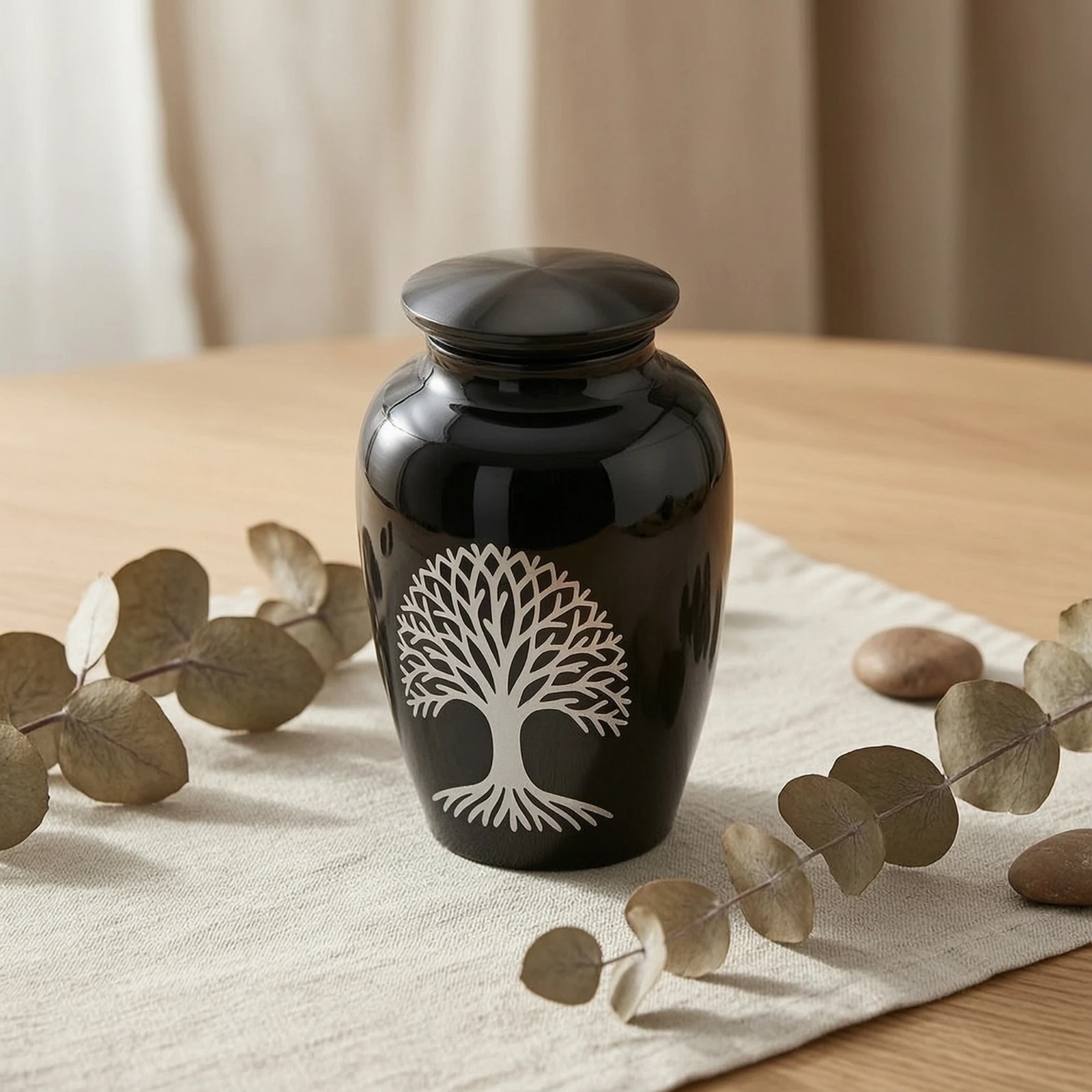 Decorative Mini Cremation Urn Polished Mini Cremation Urn Compact Secure for Home Memorial, Discreet Display