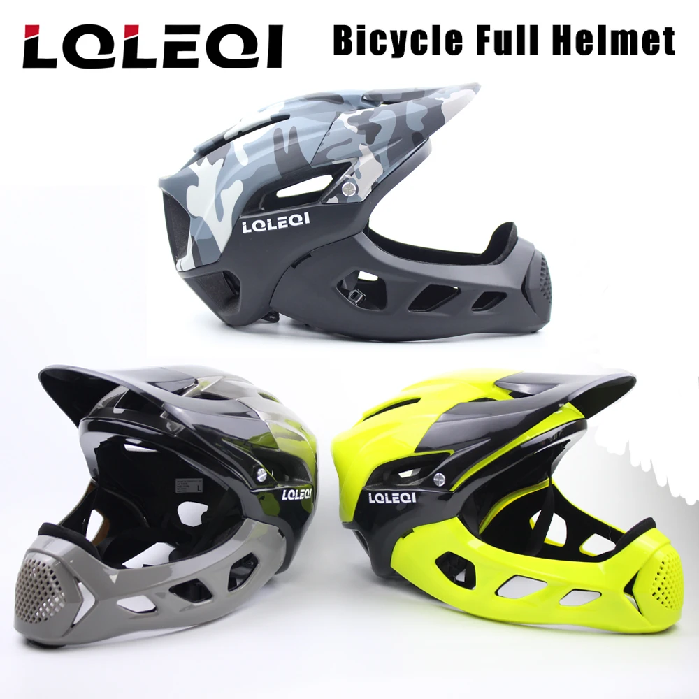 LQLEQI  Mountain Bike Helmet Off-Road Cycling Integral Full Face Mountain Bike Helmet Sports Cap Men's Lightweight Size 58-62cm