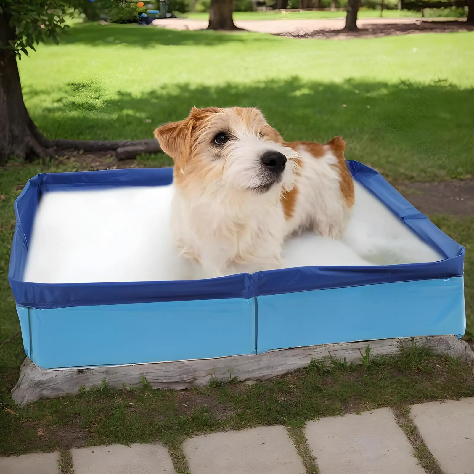 

50x50x10cm Dog Kiddie Pool PVC Folding Swimming Pool For Dog Non-Inflatable Save Space Pet Puppy Bathing Tub pet bathtubs