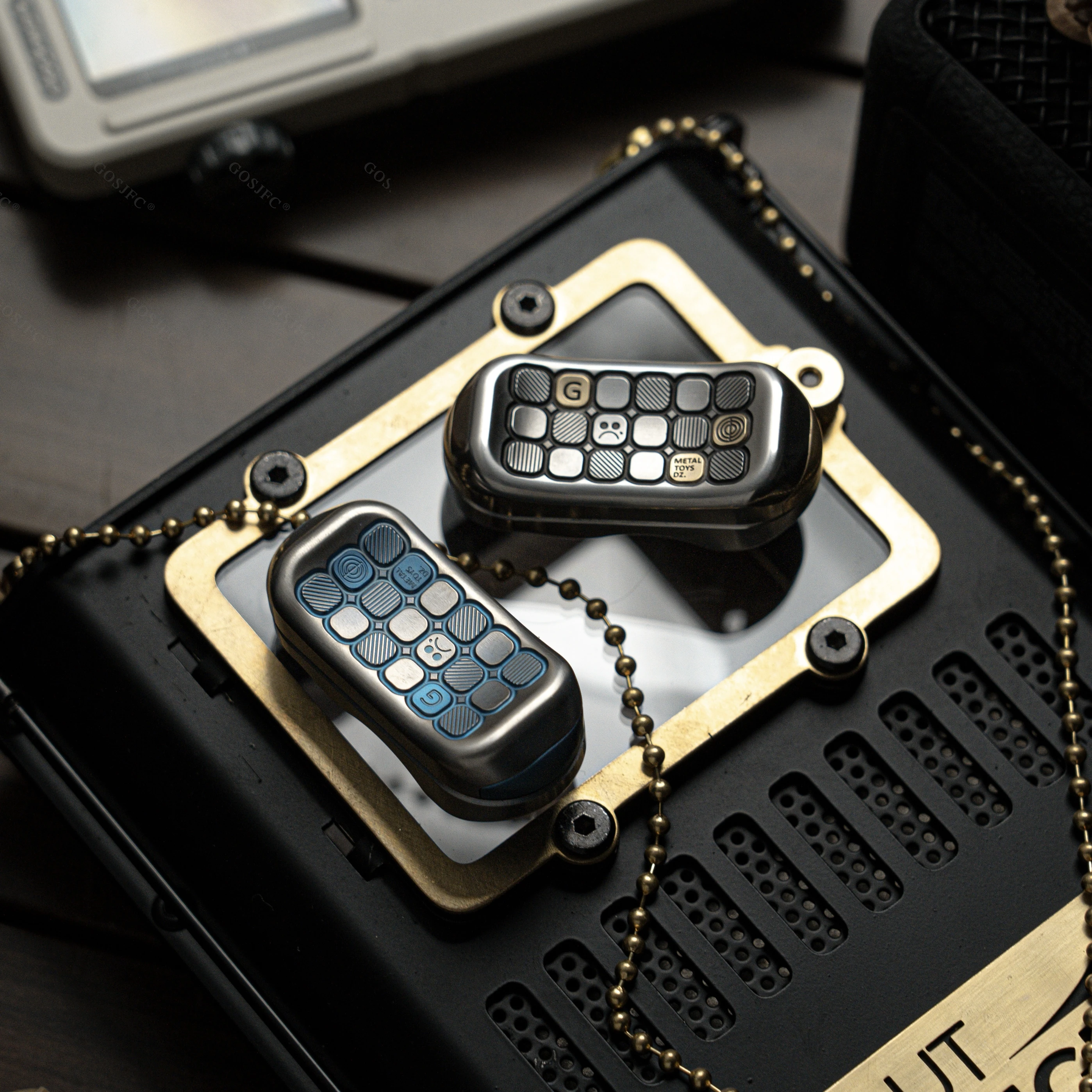 Dz TOPG Estrutura mecânica empurrador de cartão modular EDC ponta do dedo giroscópio metal alívio do estresse brinquedos da moda