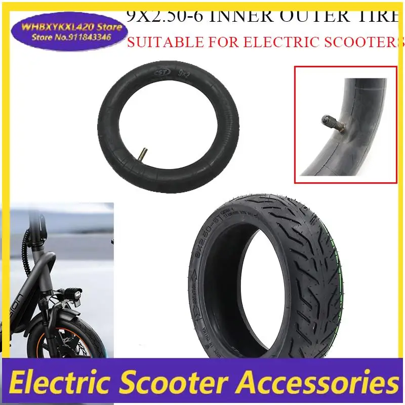 سكوتر كهربائي عالي الجودة مقاوم للاهتراء ومتين 9x2 أنبوب داخلي سميك 9x2.50-6 إطار مفرغ توصيل سريع إطار CST
