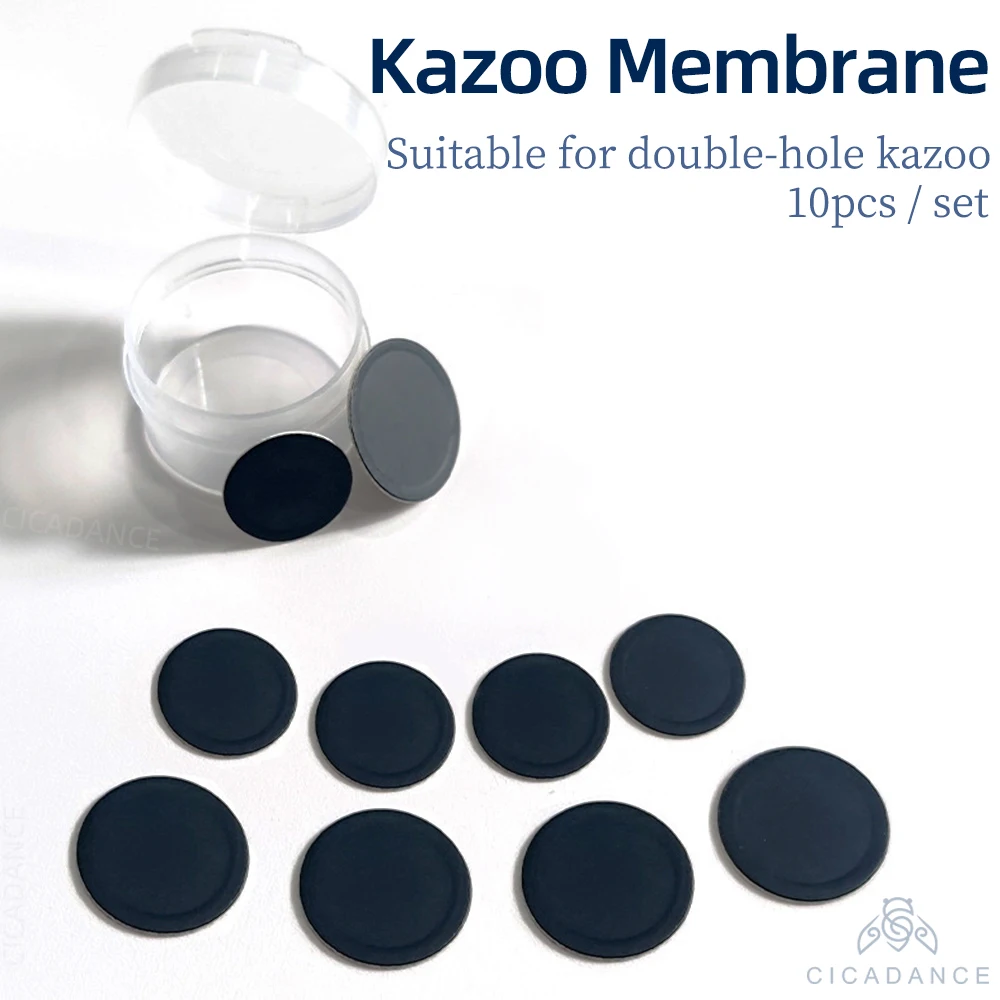 10pcs/Set Double Hole Kazoo Replacement Membrane Kazoo Film Portable Professional Musical Instrument Accessories Parts