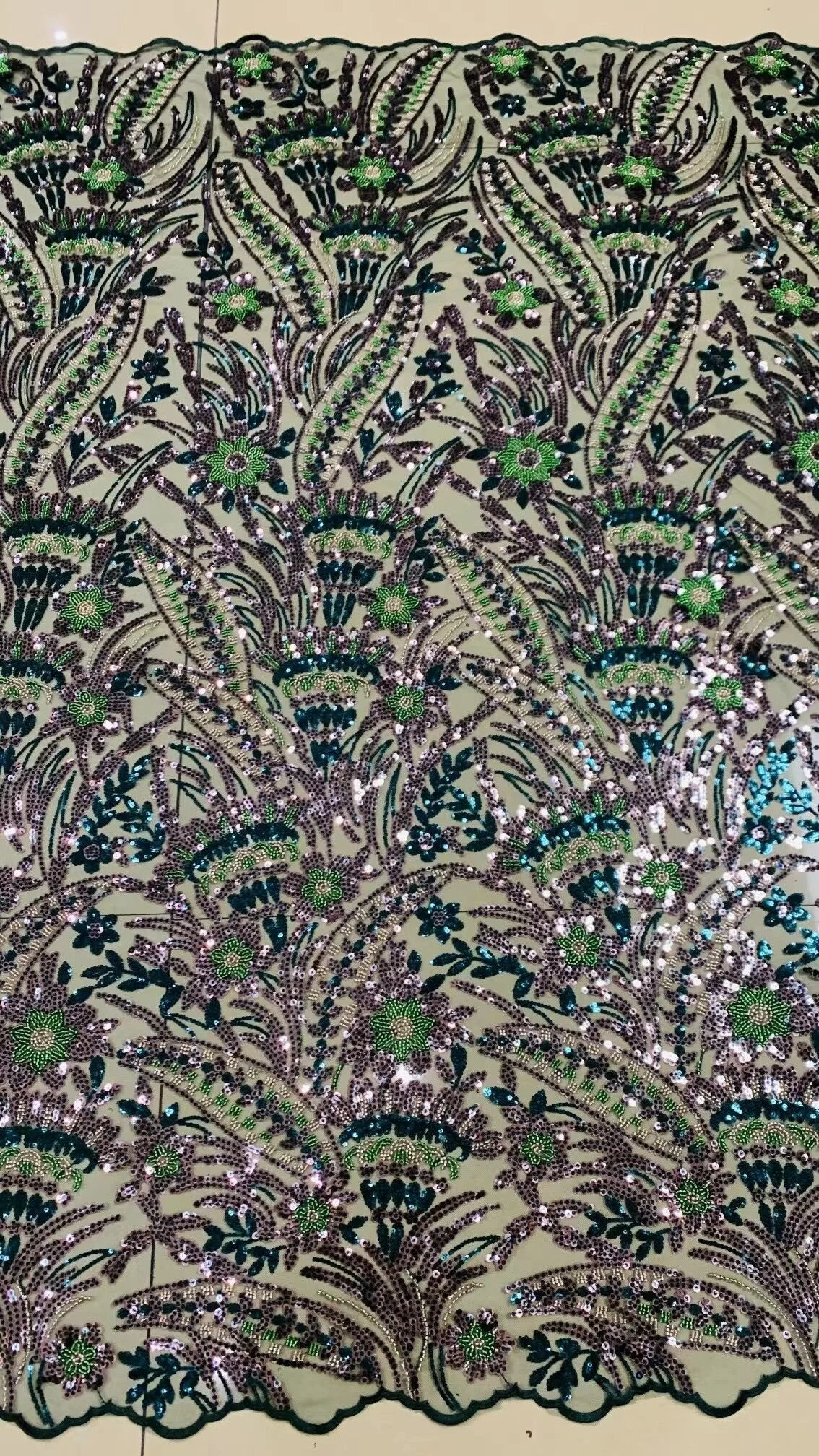 

2026 African Lace Fabric Nigerian Tulle Embroidered Bridal Gown Material Soft Cotton Damask for Wedding Party Dresses 5Yards