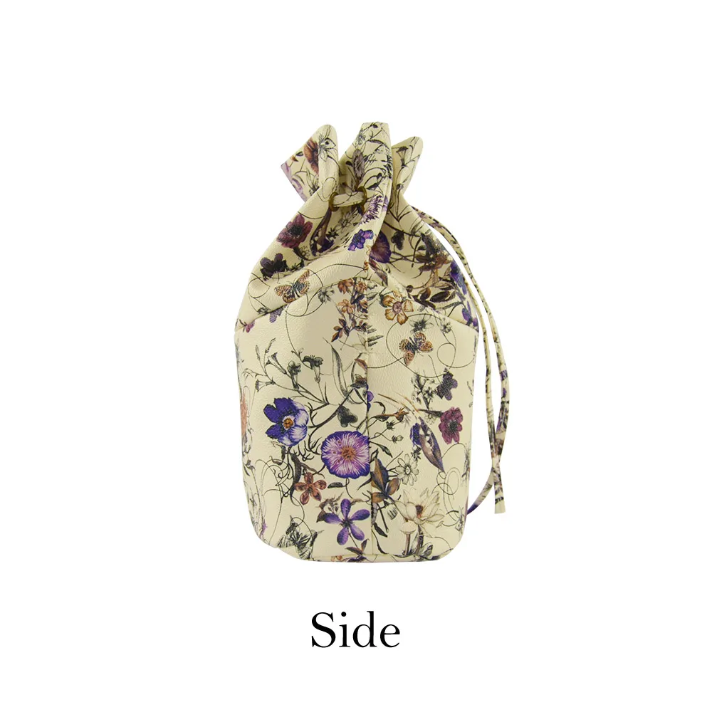 New Floral Drawstring Buckle PU Leather Inner Pocket Lining for Obasket Obag Handbag Insert for O Basket O Bag